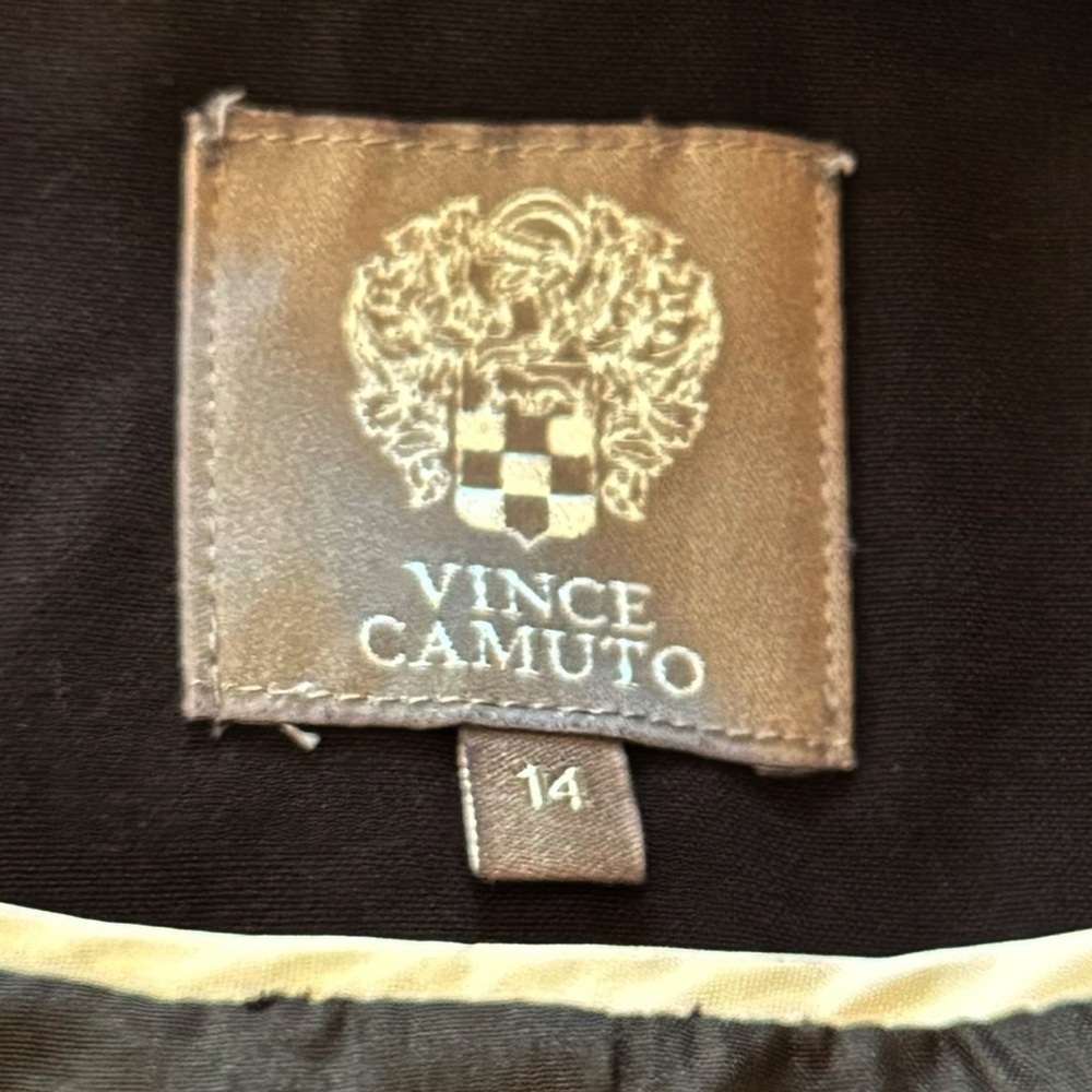 Vince Camuto Black Open Front Blazer Jacket Zip Pocket Career Work Office Womens - Picture 2 of 13